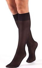 4 Paires de Mi-Bas pour Femme - Chaussettes au Genou Voile Elegantes Noir