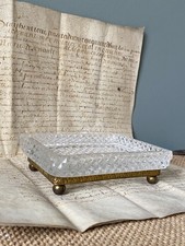 Baguier-vide poche en cristal taillé et bronze doré époque Empire XIXème