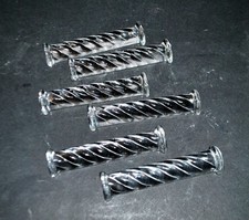 Lot 6 Porte-couteaux DESIGN en verre moulé torsadé - Art de la table Vintage