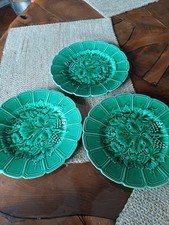 Assiettes Barbotine SARREGUEMINE France  Lot De 3