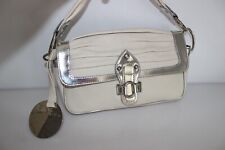 Pinko Sac cuir Ecru et argent porté épaule Très bon état