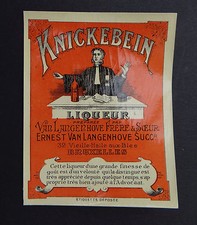 Ancienne étiquette LIQUEUR KNICKENBEIN justice avocat juge judge french label