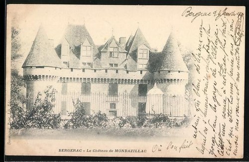 Cpa bergerac château de - château,