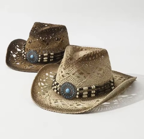 Chapeau paille cowboy - de,