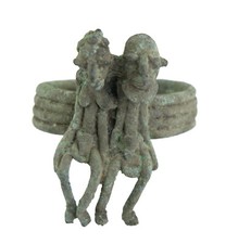 Bracelet Dogon en Bronze Mali - Couple primordial - Ancêtre Art Africain # 16719