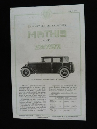Publicité ancienne voiture - ,