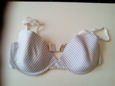 Soutien gorge blanc rayures bleues  "TISSAIA"  95D.
