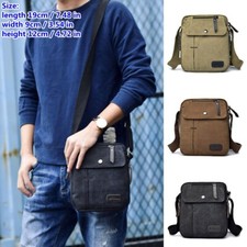 Hommes Vintage Toile Bandoulière Sac Bandoulière Petit Messager Voyage Cartable