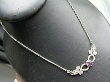 Vintage Argent Sterling & Améthyste Mackintosh Art Nouveau Pendentif de Style C.