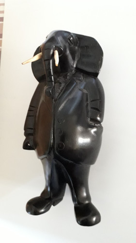 Sculpture elephant noir - sculpture,