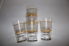 5 verres  apéritif verre granité  vintage - old glass