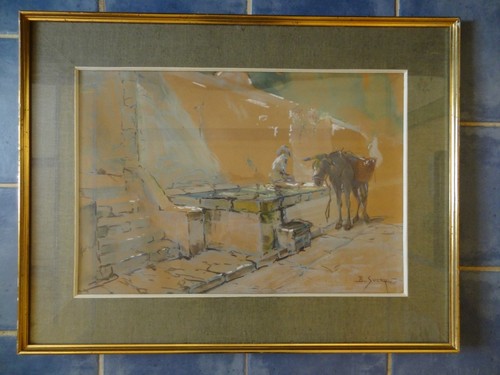 Ancien tableau pastel - tableau, et