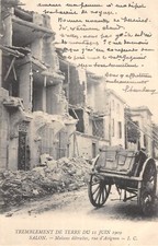 CPA 13 TREMBLEMENT DE TERRE DE 1909 SALON MAISONS DETRUITES RUE D'AVIGNON rare