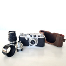 LEICA IIIf Elmar 5cm + 9cm + FIKUS lenshood + VIOOH viefinder