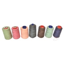 LOT 7 BOBINES FIL A COUDRE POLY/COTON 5000M ENVIRON