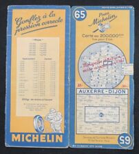 Carte MICHELIN 65 AUXERRE DIJON 1947 Guide Bibendum pneu tyre map
