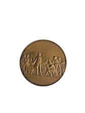 ANCIENNE MÉDAILLE BRONZE COMPAGNIE DES MINES D ANZIN CENT CINQUANTENAIRE 1907