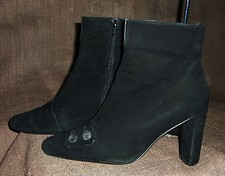 KALLISTE boots luxe 100% Cuir DAIM Noir T 40 41 Made Ital - très bon état