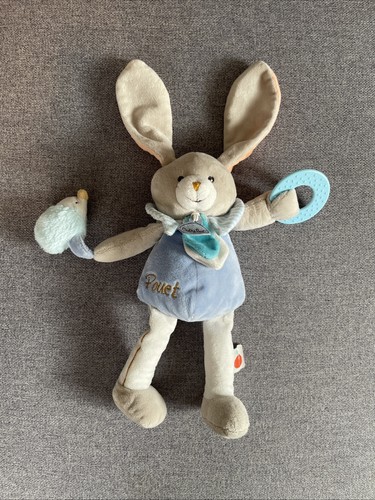 Doudou lapin gris - doudou, blanc