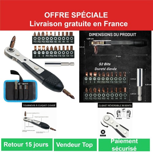 Clé cliquet magnétique - clé, à