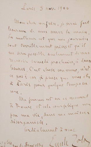 Emile zola lettre autographe - -,