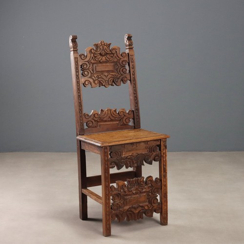 Chaise baroque ancienne noyer - chaise,