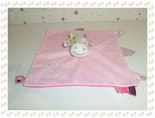 Doudou plat carré vache - =, -doudou
