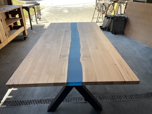 Table plateau chêne resine - chêne,
