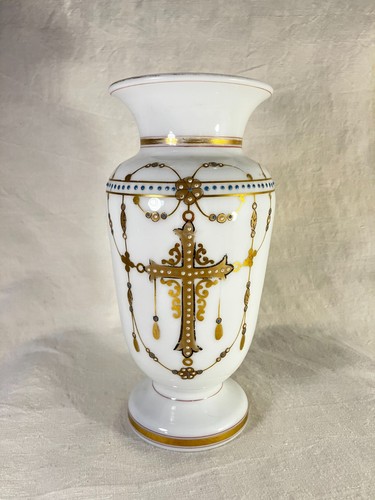 Vase ancien opaline - ancien, blanche