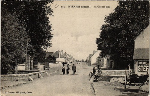 Cpa myennes grande rue - cpa,