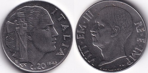Centesimi 1942 xx - r, italie