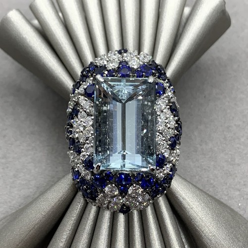 Bague k aiguemarine - bague, or