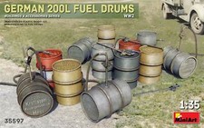 German 200l Fuel Tambourin Set WW2 WWII 1:3 5 Plastique Model Kit Miniart