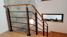 Bois Inox LOFT Industriel Balustrade Noir Pièces Rampe 40x40 MM Chêne