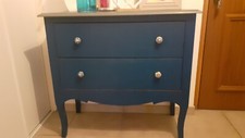 commode en bois peinte en bleue80