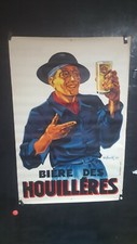 AFFICHE BIERE DES HOUILLERES  MINEUR  1936