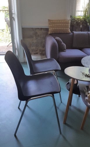 Chaises coque vintage gris - 2,