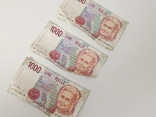 3 billets anciens 1000 lires