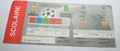 Rare football ticket monaco - football,