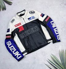Veste cuir vintage Team Suzuki