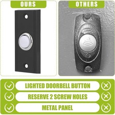 Bouton poussoir de sonnette LED moderne en métal de remplacement étanche et fa