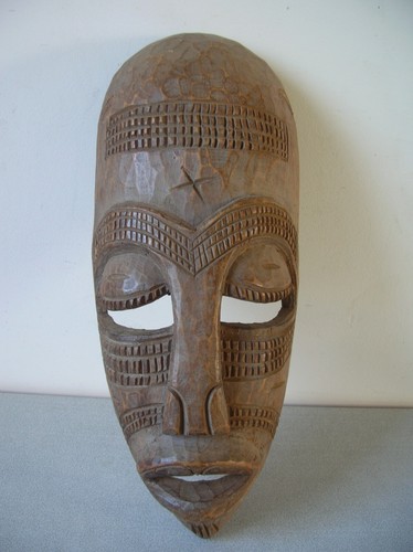 Masque africain mural - , bois