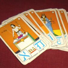 1 CARTE ABÎMÉE Ancien tarot style Papus égyptien caractères hébreux hiéroglyphes