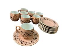 ANCIEN SERVICE A CAFE STYLE LION ANGLAIS SIGNE K 8 TASSES ET ASSIETTE DIGOIN