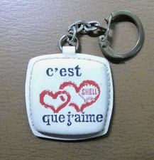 Ancien porte clé Automobile Shell Garage Station Compétiton Carburant.. Coeur.