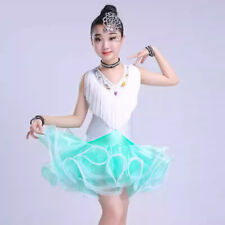 Fille Femme Latin Costume Ruche Gland Enfant Tenue de Danse Tango Montrer Danse