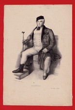 GI74-GRAVURE ORIG-LOUIS FERVILLE-ACTEUR-[LITH RIGO FRÈRE]-19e