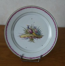 Assiette ancienne ROVINA Epinal / décor oiseaux / porcelaine faïence de l'Est