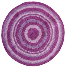 Tapis rond contemporain ORA 73cm coton 2021 France fait main Braided