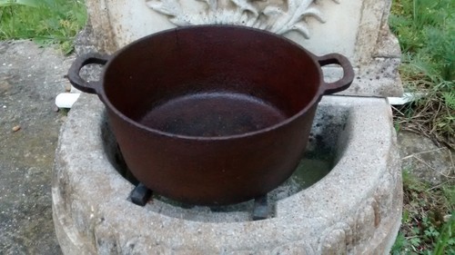Ancien chaudron marmite plat - marmite,,